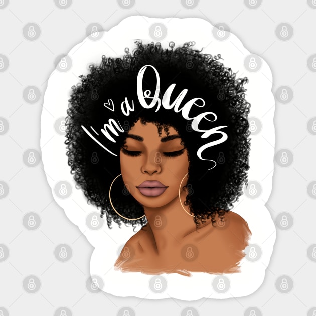I am a queen, Black Queen, Black woman, Black girl magic Sticker by UrbanLifeApparel